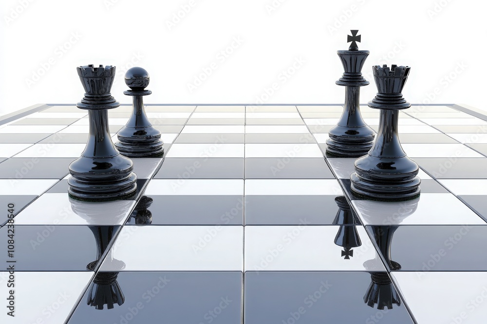 A chessboard showcases two kings positioned on their sides, indicating a stalemate. The surrounding pieces hint at a tense conclusion to a competitive chess match, emphasizing strategic depth.
