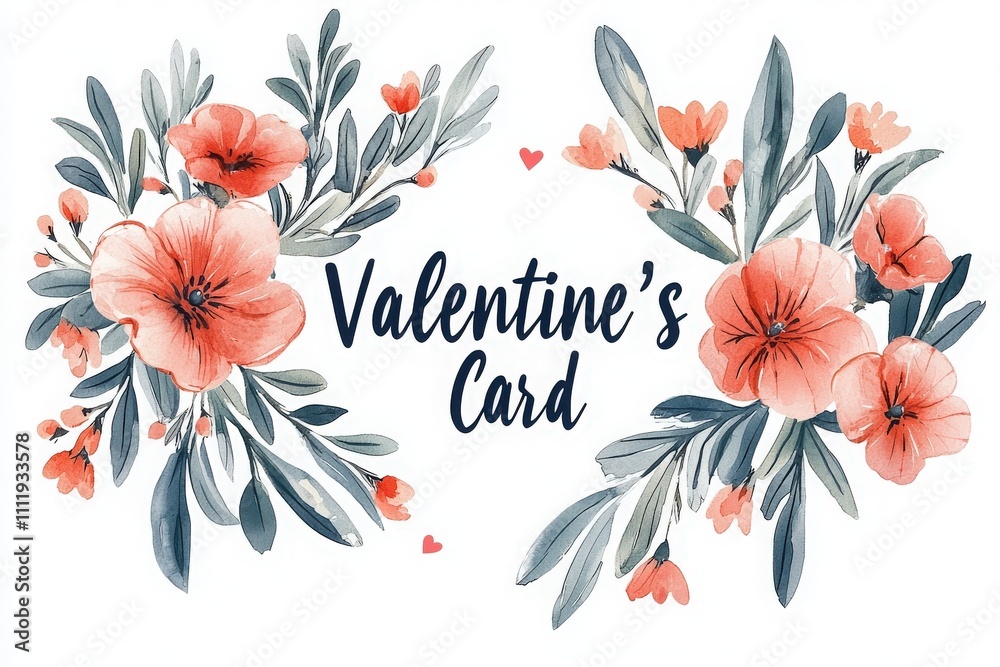 A colorful floral design featuring pink and orange flowers surrounds a heartfelt Valentines Day greeting. The elegant arrangement conveys love and affection, perfect for expressing emotions.