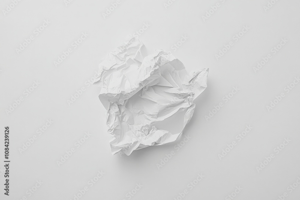 A crumpled love letter rests on a stark white surface, evoking feelings of nostalgia. Its wrinkles tell a story of emotions once expressed and moments now cherished, longing for a renewed connection.