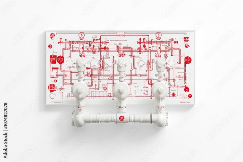 A handheld diagnostic tool is prominently placed against a clean white backdrop, showcasing its functionality for analyzing plumbing systems. The tools design emphasizes efficiency in diagnostics.