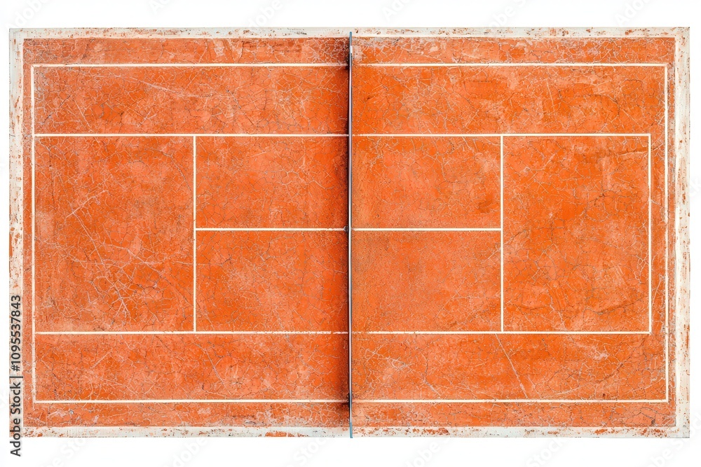 An orange textured surface features white geometric lines forming rectangles and squares. The arrangement creates a visually intriguing design, emphasizing the vivid colors and shapes.