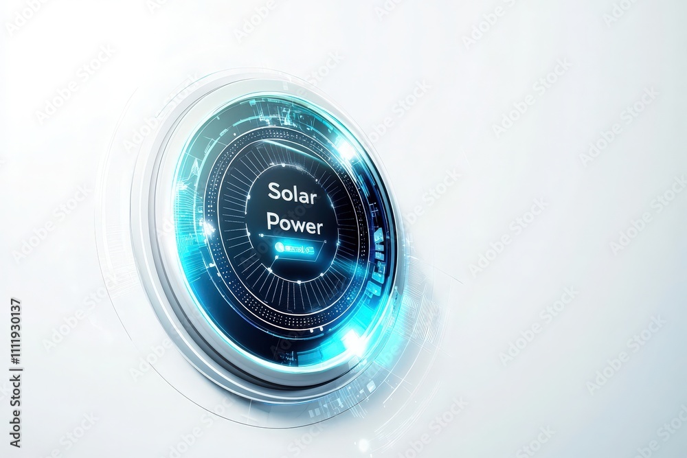 This visual representation highlights the concept of solar power, focusing on its technology and significance for sustainable energy solutions. It emphasizes innovation and efficiency.