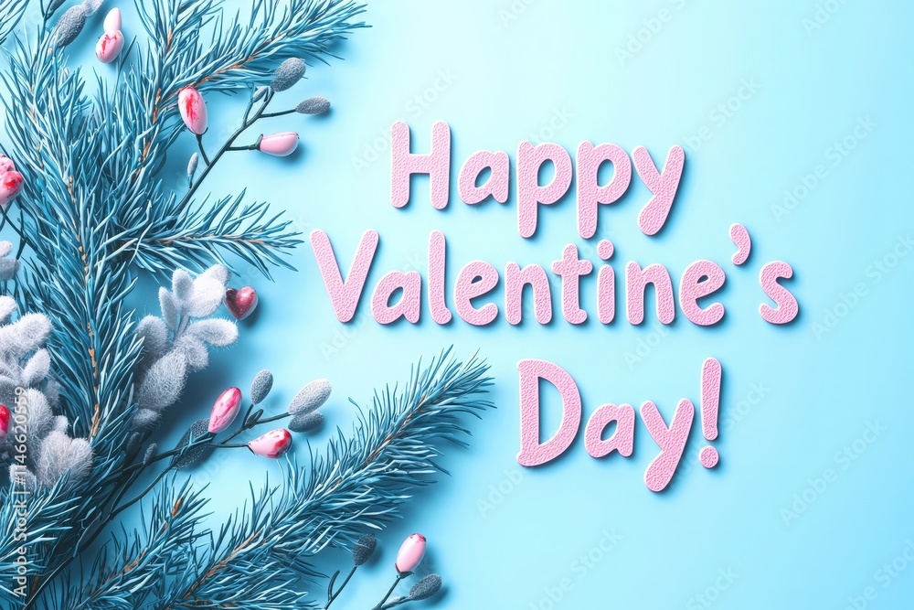 Bright colors and festive arrangements make the perfect backdrop for Valentines Day celebrations. Lush foliage and playful text create an inviting atmosphere for love and affection.
