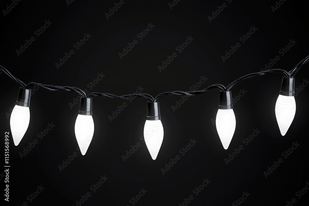 Colorful string lights are draped elegantly against a dark backdrop, creating a warm and inviting atmosphere for a celebration or gathering, enhancing the festive spirit of the moment.