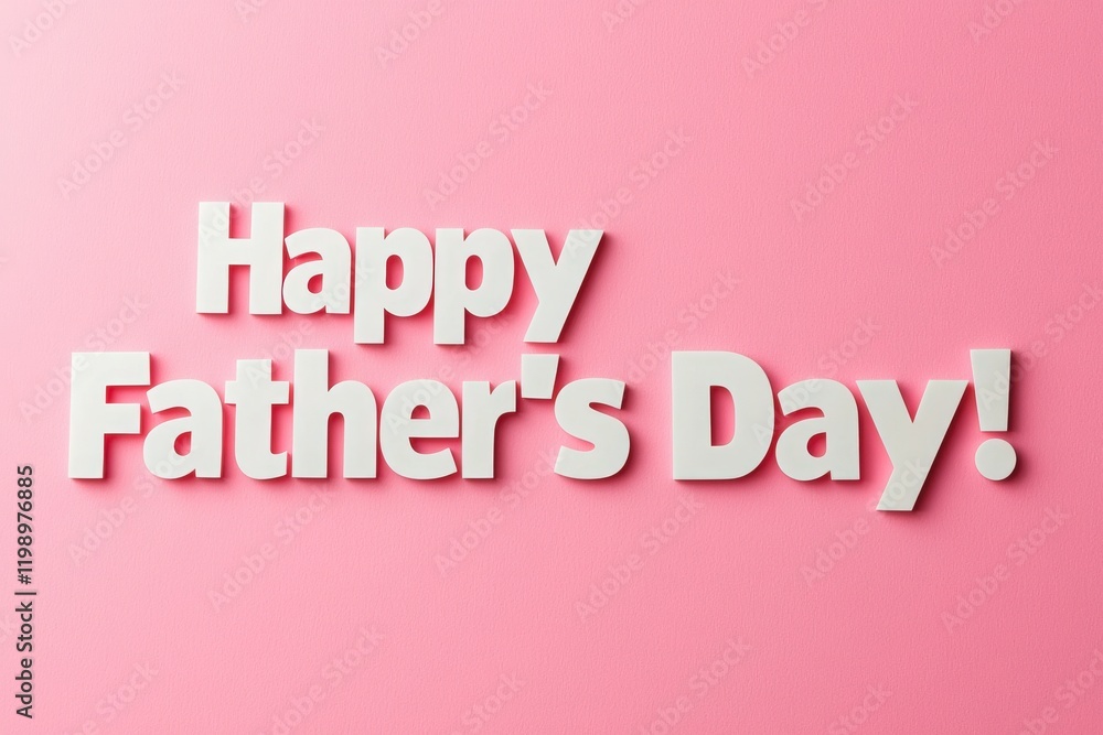 Vibrant letters spell out Happy Fathers Day against a soft pink backdrop, creating a cheerful atmosphere for the celebration of fathers everywhere on this special occasion.