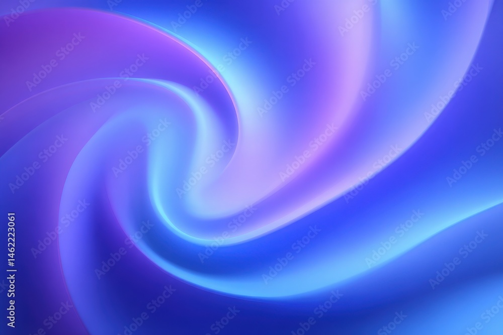 A mesmerizing swirl of vibrant blue and purple hues forms an abstract design. This artwork evokes feelings of calm and tranquility, captivating the viewers attention.