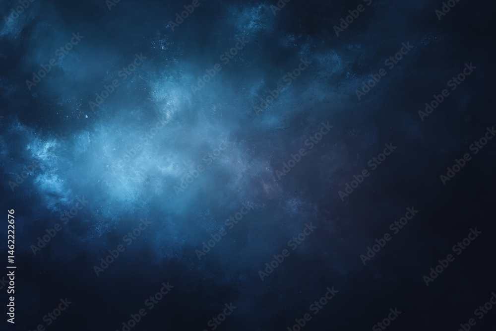 A mystical blue mist swirls through a dark atmosphere, creating an enigmatic ambiance. The vaporous forms gently diffuse light, adding depth to the nighttime scene with an otherworldly feel.