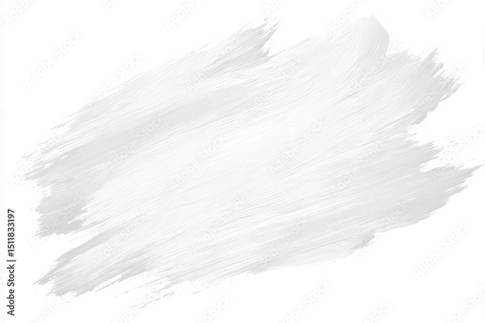 A white brush stroke appears on a blank canvas, showcasing soft texture and varied intensity. This artistic design allows for creativity and expression in painting, drawing, or design projects.
