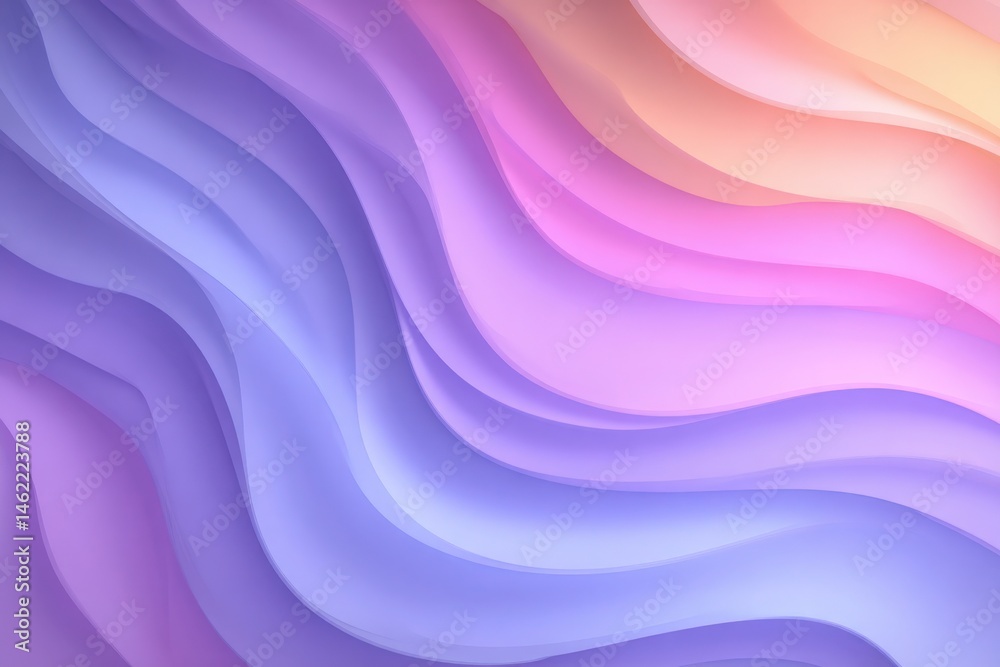 Flowing pastel waves in shades of purple, pink, and soft orange blend together to create a calming backdrop. This vibrant and fluid design is ideal for artistic, modern projects and presentations.