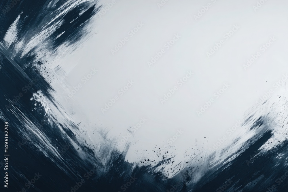 Swirling blue and white colors create an energetic and dynamic abstract artwork. The brush strokes convey movement, inviting viewers to explore the interplay between the hues and textures.