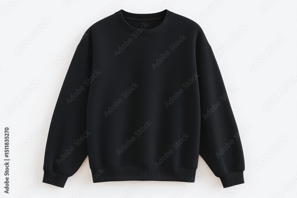 This black sweatshirt features a ribbed crew neck and long sleeves, perfect for adding comfort and style to any casual outfit. Ideal for layering during cool weather.