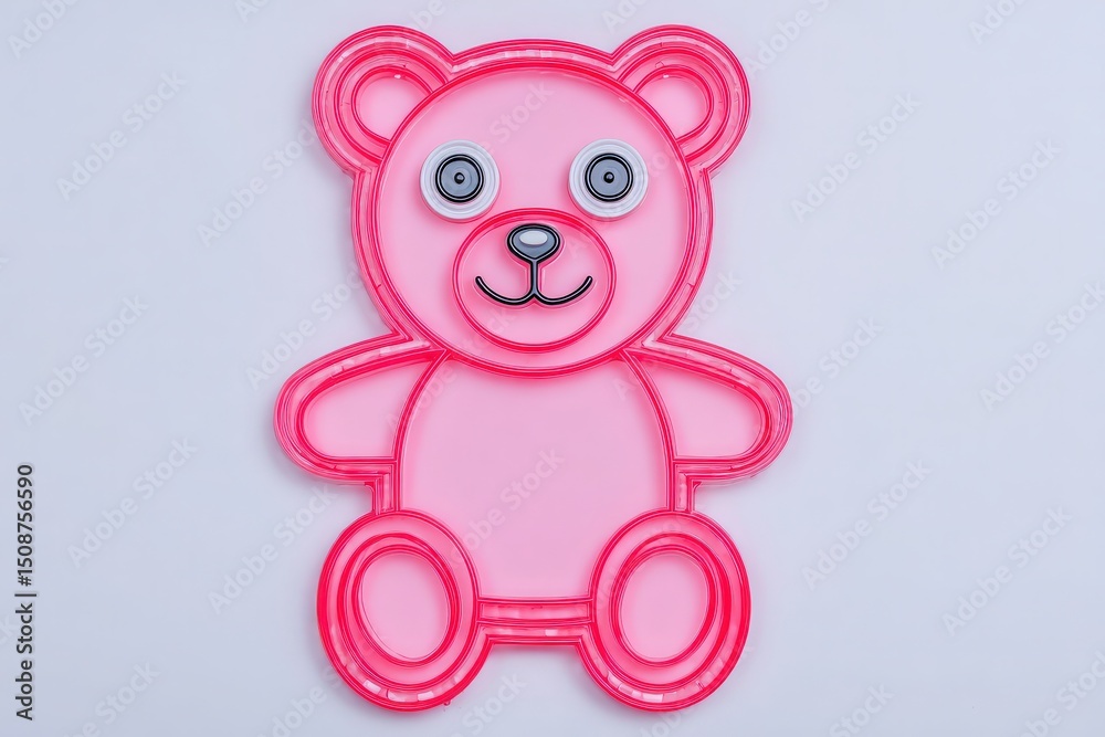 This pink bear-shaped fidget toy features pop bubbles designed for sensory play. The toy encourages relaxation and focus, making it suitable for all ages and various activities.