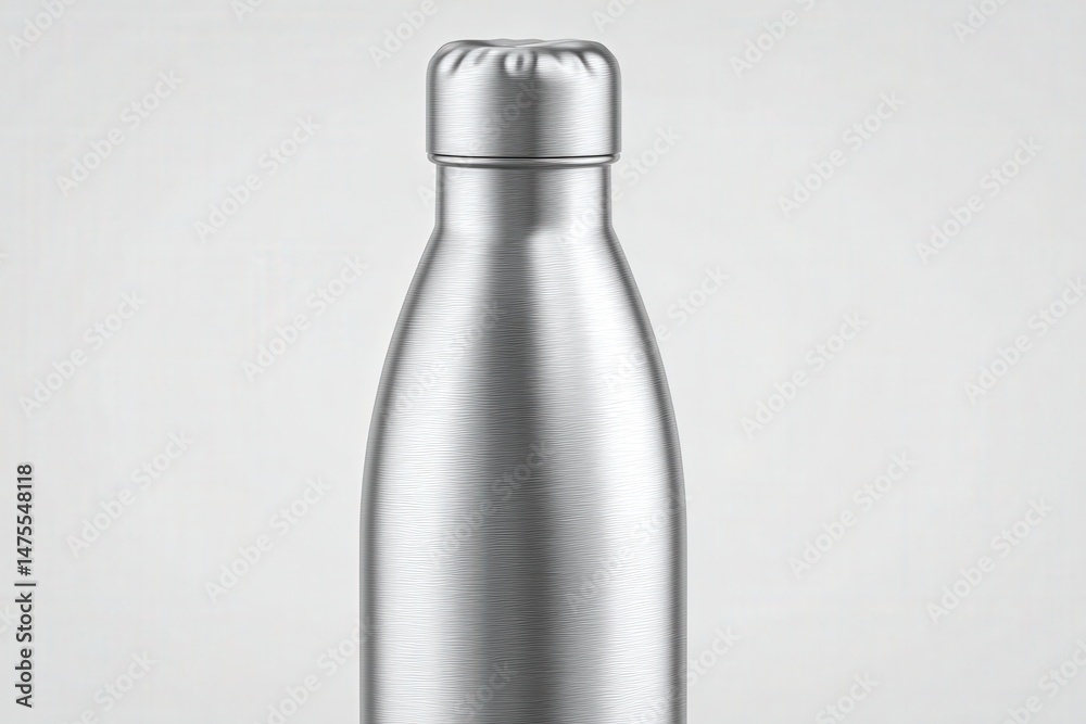 This sleek stainless steel water bottle features a smooth, minimalist silhouette. Its metallic finish gives a contemporary look, making it perfect for daily hydration on the go.