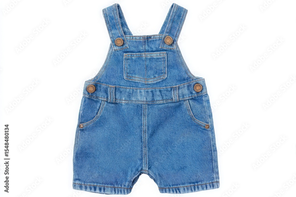 Stylish denim overalls designed for toddlers, featuring a classic cut with pockets and adjustable straps. Perfect for casual outings during warm weather, providing comfort and durability.