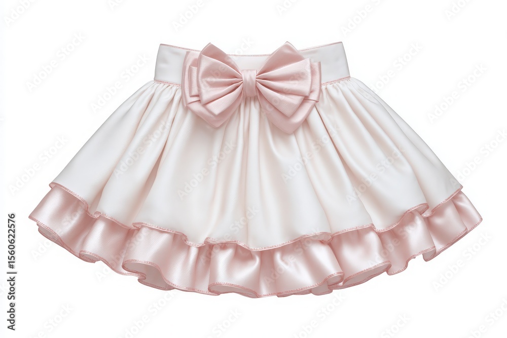 A lovely pink skirt designed for children featuring a stylish bow at the waist and a ruffled hem. Made of soft satin, it offers a comfortable fit perfect for special occasions or everyday wear.