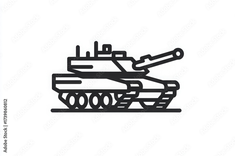 A military tank sits on rugged terrain, showcasing its powerful structure and modern design. It is ready for action, highlighting its role in ground warfare.