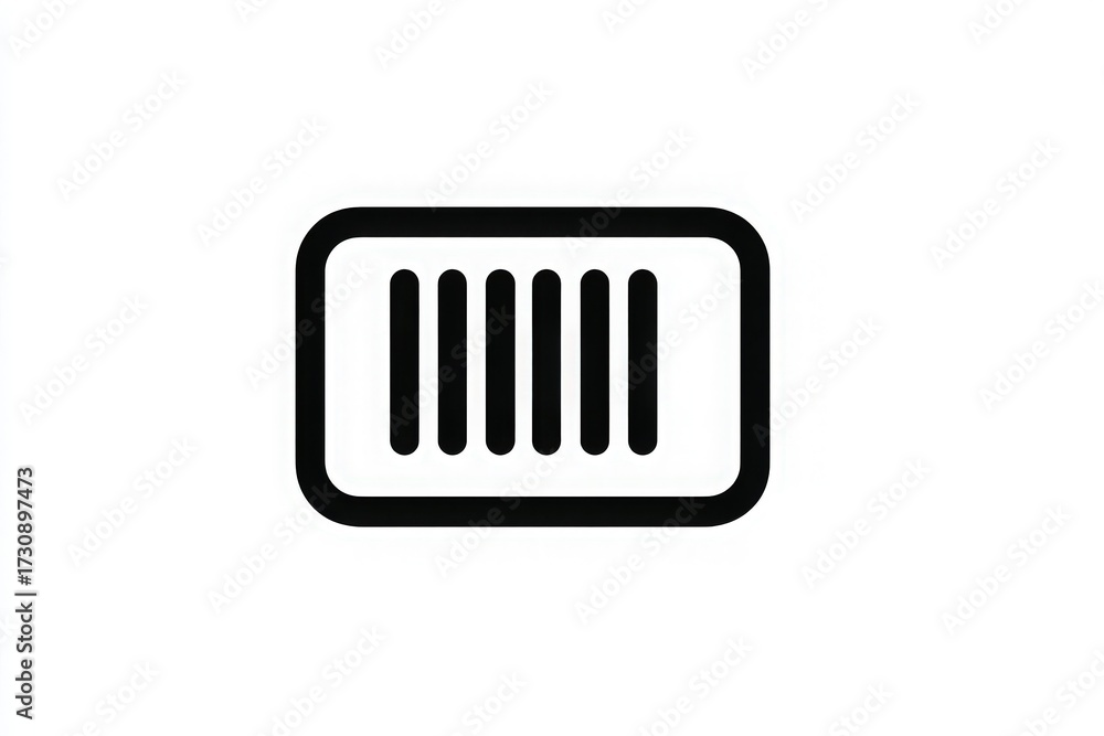 A simple black rectangle is shown with several parallel lines inside it. The design has a modern and minimalistic look, suitable for various creative uses or branding projects.