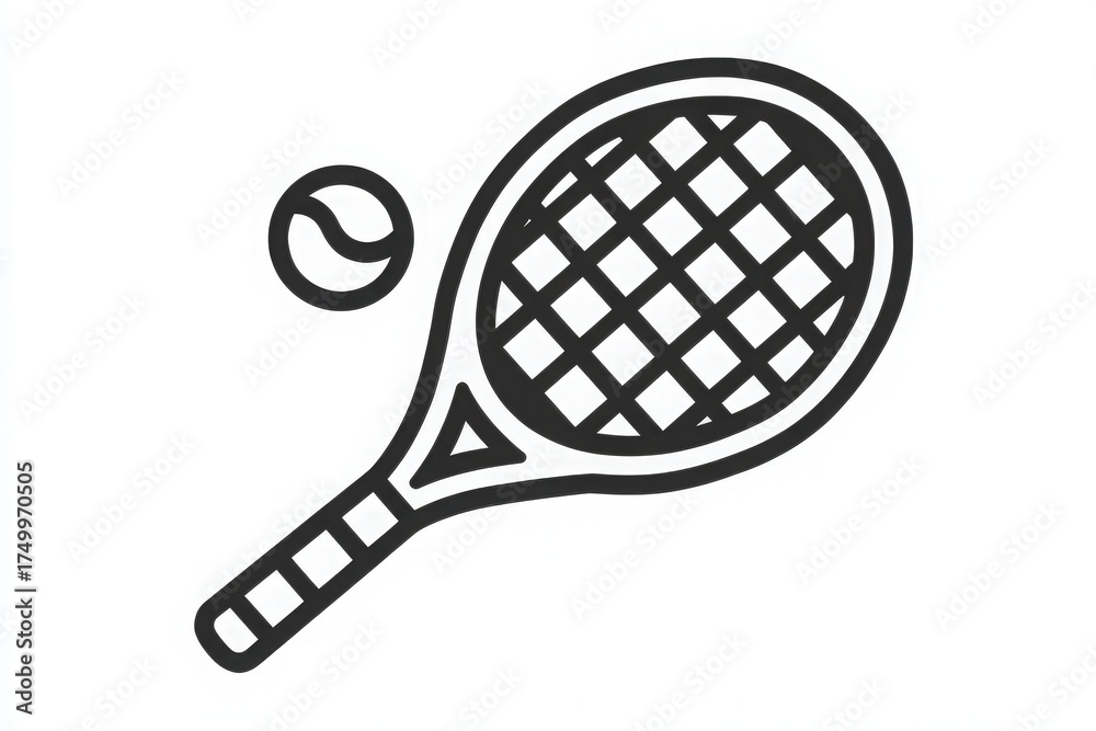 A tennis racket rests alongside a tennis ball, both reflecting readiness for a game. The scene conveys excitement for the upcoming match, filled with energy and anticipation.