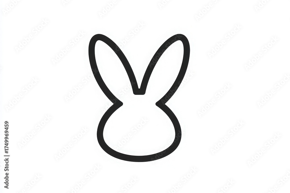 The design features a minimalist bunny silhouette, highlighting the ears and rounded body. The image has a clean, modern look, suitable for various uses in art and design projects.