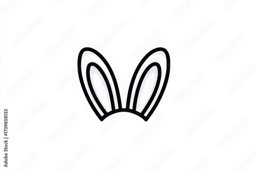 This design features a simple outline of bunny ears, perfect for childrens crafts, holiday decorations, and festive celebrations. The ears are depicted in a playful style that appeals to kids.