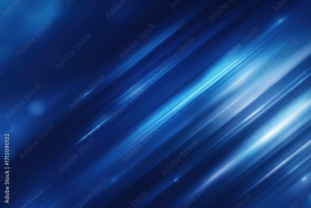 This graphic features a bright blue background filled with smooth diagonal lines that create a sense of movement. The light reflections add depth and a dynamic feel to the design.