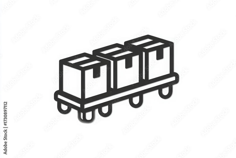 Three cardboard boxes are neatly arranged on a wooden pallet. This setup appears to be in a warehouse, emphasizing organization and readiness for transport during the day.