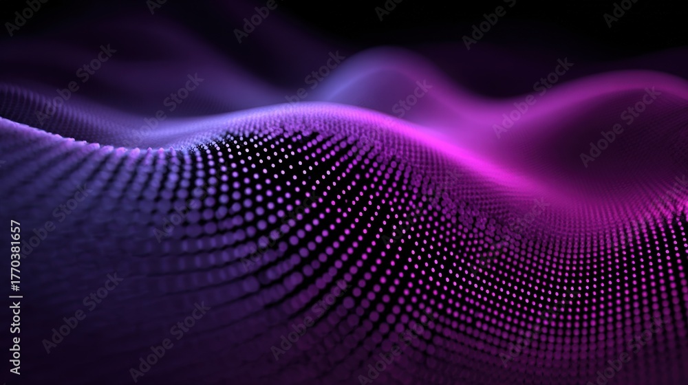 Vivid flowing waves in shades of purple and pink create a captivating display. The dynamic patterns evoke a sense of movement and depth, enhancing the digital landscapes allure.