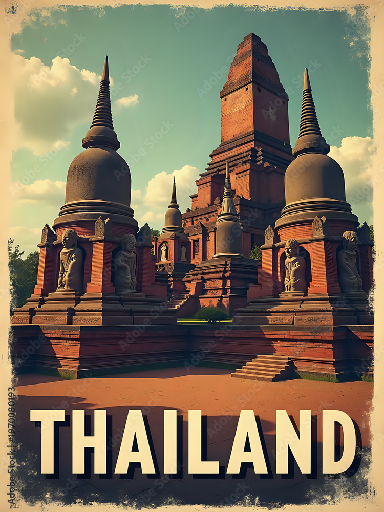 Visitors explore ancient temples in Thailand with tall towers and detailed sculptures. The sunlight highlights the red brick walls and unique shapes. People walk around, taking in the views.